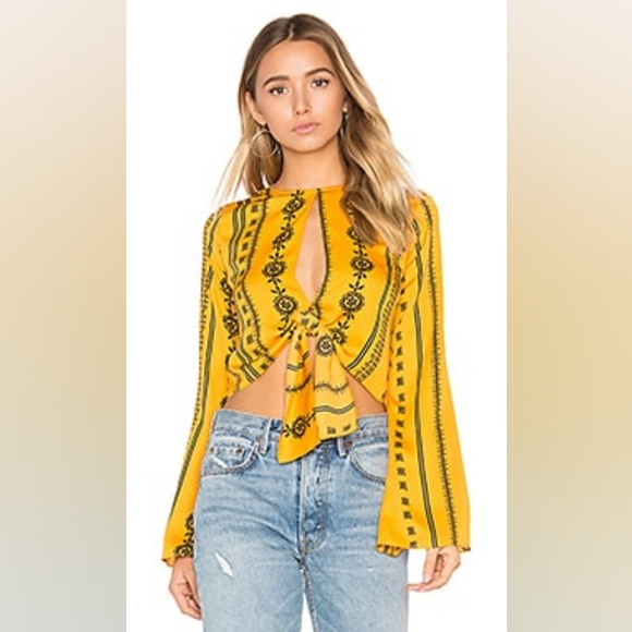 HOUSE OF HARLOW 1960 X REVOLVE 2 SET Joni Pants & Jane Blouse Inca Tribal Print - Picture 2 of 15